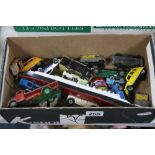 A QUANTITY OF UNBOXED AND ASSORTED PLAYWORN DIECAST VEHICLES, to include Dinky, Fordson Thames