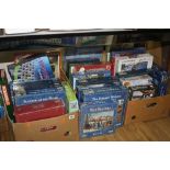 THREE BOXES OF JIGSAW PUZZLES AND BOARD GAMES, some still sealed (3 boxes)