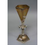 AN ELIZABETH II SILVER LIMITED EDITION 'THE FITZWILLIAM MUSEUM CUP', five sided tapering bowl on a