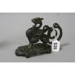 A GILT BRONZED MYTHICAL CREATURE, length approximately 16cm