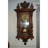 A VICTORIAN VIENNA WALL CLOCK (winding key)