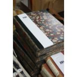 DICKENS, CHARLES, seven volumes, in half leather bindings, with marbled boards, marbled inners and