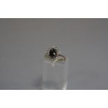 A 9CT SAPPHIRE DRESS RING, ring size L