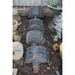 FOUR LARGE CAST IRON GUTTERING HOPPERS