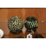 A LARGE MDINA GLASS PAPERWEIGHT and a phoenician glass paperweight (2)