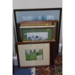 EIGHT FRAMED AND GLAZED PRINTS, including facsimile Cecil Aldin and Crombie prints (8)