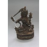 A BRONZED FIGURE OF 'AMITAYUS' BUDDHA, the Buddhist deity associated with longevity, height
