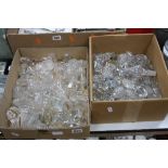 TWO BOXES OF GLASS DECANTER STOPPERS, etc (two boxes)