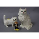 THREE BESWICK CAT FIGURES, Persian Cat No.1867, Persian Cat Standing No.1898 and 'Bravura Brass' CC8