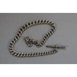 A SILVER ALBERT CHAIN, and T bar