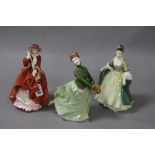 THREE ROYAL DOULTON FIGURES, 'Top O'the Hill' HN1834, 'Grace' HN2318 and 'Elegance' HN2264 (3)