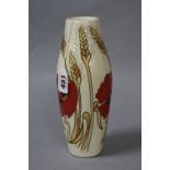 A MOORCROFT HARVEST POPPY PATTERN BALUSTER VASE, impressed and painted marks, height approximately