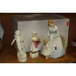 THREE ROYAL WORCESTER FIGURES, to include boxed 'Mothering Sunday' Limited Edition figure group (