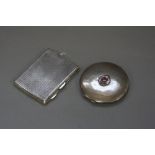 A GEORGE VI RECTANGULAR SILVER CIGARETTE CASE, engine turned decoration, maker Joseph Gloster Ltd,