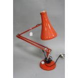 A RED HERBERT TERRY & SONS LTD ANGLE POISE DESK LAMP