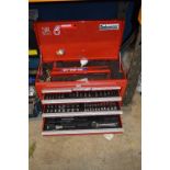 A TASKMASTER SR500 TOOL CHEST, with six drawers and tool tray, contents include ring spanners,