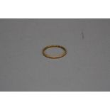 A 22CT GOLD WEDDING BAND, size M, approximate weight 1.8 grams