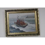 W. H. STOCKMAN (20TH CENTURY BRITISH) Torbay Lifeboat (Edward Bridges) leaving the harbour, oil on