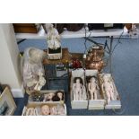 A COLLECTION OF MODERN COLLECTORS DOLLS AND PARTS, to include Creations Past reproduction wind-up