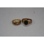 TWO VICTORIAN GOLD DRESS RINGS, sizes M and Q