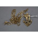 A 9CT ANCHOR PENDANT, on a 9ct chain, approximate weight 8.3 grams