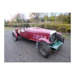 A RED BENTLEY 4 1/4 LITRE SALOON CAR, an MK6 model converted to a sports four seater, the Bentley