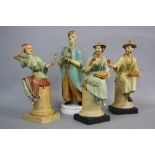 A SET OF THREE ROYAL WORCESTER FIGURES MODELLED BY A. AZORI, La Fleur 3586, La Panier 3585 and