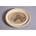 FOLLOWER OF SIR EDWIN LANDSEER, portrait of a brown horses head in side profile, a watercolour,