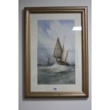 STEWART W (1823-1906), watercolour, Outward Bound, seascape, signed lower left, approximate size