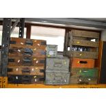 FOUR VARIOUS VINTAGE WOODEN CRATES/BOTTLE CRATES, reading Coates Gaymers Whiteways and Coates