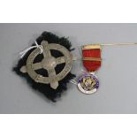 A HIGHLAND REGIMENT BADGE, and a silver fob