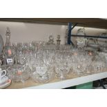 A COLLECTION OF GLASSWARE, including a pair of Webb goblets engraved with galleons at sea, Tudor and