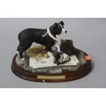 A BORDER FINE ARTS SCULPTURE, 'Auld Hemp' (Border Collie and Lamb) B0360 by Margaret Turner, 25th