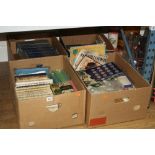 FOUR BOXES OF BOOKS INCLUDING DAIRY SHORTHORN CATTLE HERD BOOKS, other farming related literature,