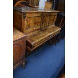 AN INLAID WALNUT UPRIGHT PIANO, by Smith Sons and Co Manchester and Sheffield