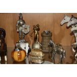 A GROUP OF NOVELTY TABLE LIGHTERS, to include 'Golfer', 'Horse', 'Knight', etc (7)