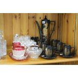 A PORTMEIRION PHOENIX FIFTEEN PIECE COFFEE SET, together with assorted glassware (29)