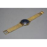 A MID - LATE 20TH CENTURY HEFIK GENT'S WRIST WATCH, navy blue dial signed 'Hefik' to a later added