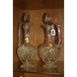 A PAIR OF THOMAS WEBB CUT GLASS CLARET JUGS, height approximately 33.5cm (2)