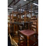AN OAK GATE LEG TABLE, and four chairs (5)