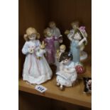 SEVEN ROYAL DOULTON FIGURES, 'Bunny's Bedtime' HN3370 limited edition 3241/9500, 'Make Believe'