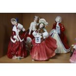 FOUR ROYAL DOULTON FIGURES, 'The Skater' HN2117, 'Rachel' HN2936, 'Gail' HN2937 and 'Christmas Morn'