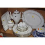 WEDGWOOD 'COLCHESTER' PART DINNER WARES, to include coffee pot, covered sugar, oval platter,