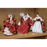 FIVE ROYAL DOULTON FIGURES, 'Sara' HN2265, 'First Waltz' HN2862, 'Autumn Breeze' HN1934, 'Top o'