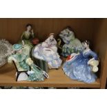 FIVE ROYAL DOULTON FIGURES, 'Ascot' HN2356, 'Elyse' HN2429, 'Pauline' HN2441, 'Solitude' HN2810