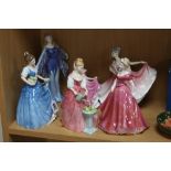 SIX VARIOUS FIGURES, to include three Royal Doulton 'Helen' HN3601, 'Alexandra' HN3292 and '