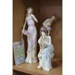 THREE ROYAL DOULTON FIGURES FROM IMPRESSIONS SERIES, 'Tender Moment' HN4192 (certificate), 'Summer