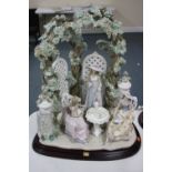 A LARGE LLADRO FIGURE GROUP, 'Tea in the Garden', No 01001759, Ltd edition No 79, sculptor Jose