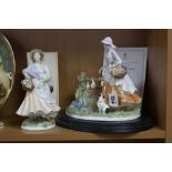 TWO ROYAL WORCESTER LIMITED EDITION FIGURE/GROUP, 'Bluebell Time' 201/450, (plinth and