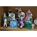A SET OF NINE ROYAL DOULTON FIGURES OF WILLIAMSBURG, to include 'Boy' HN2183, 'Child' HN2154, '